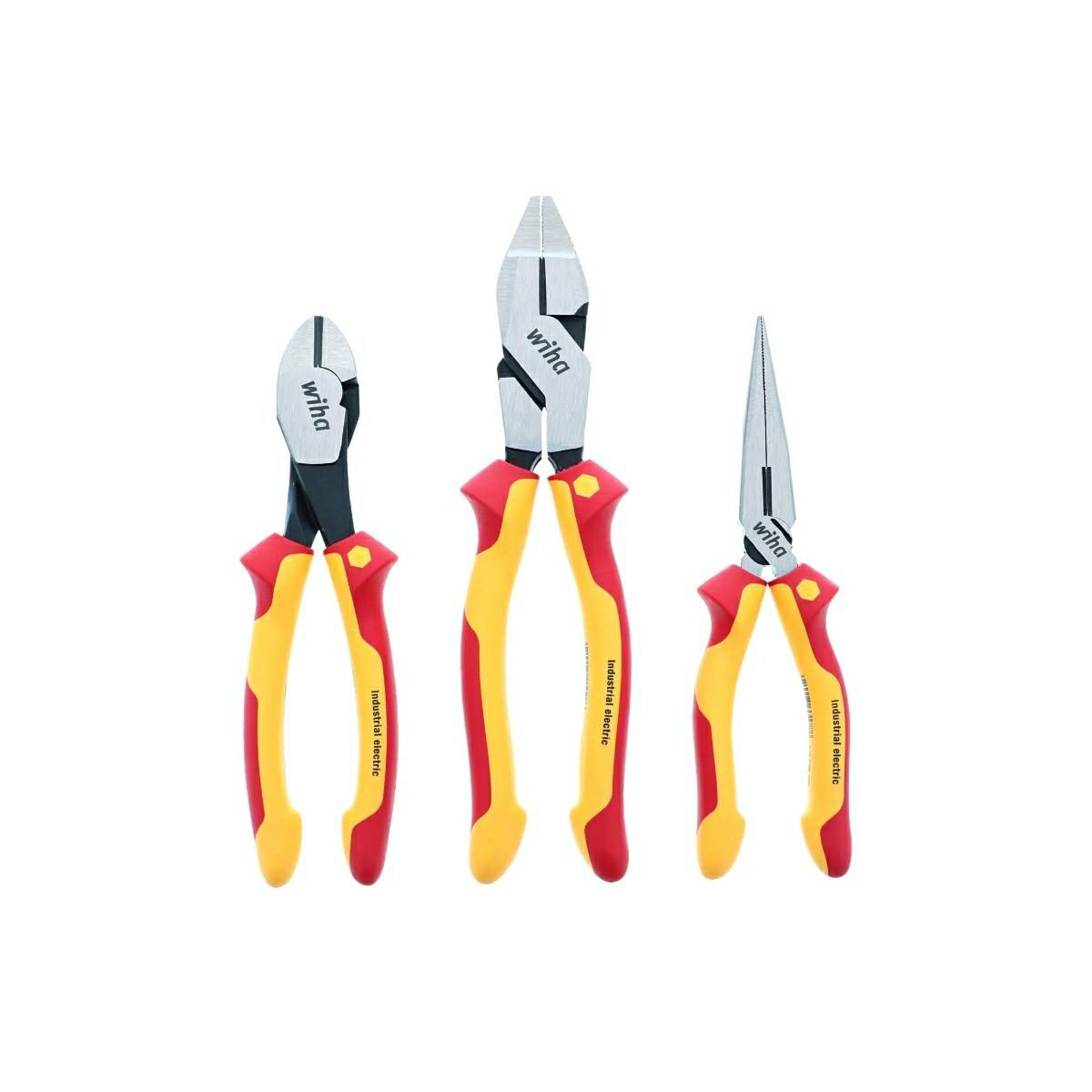 32968 3-Piece Insulated Industrial Grip Pliers & Cutters Set Hand Tools