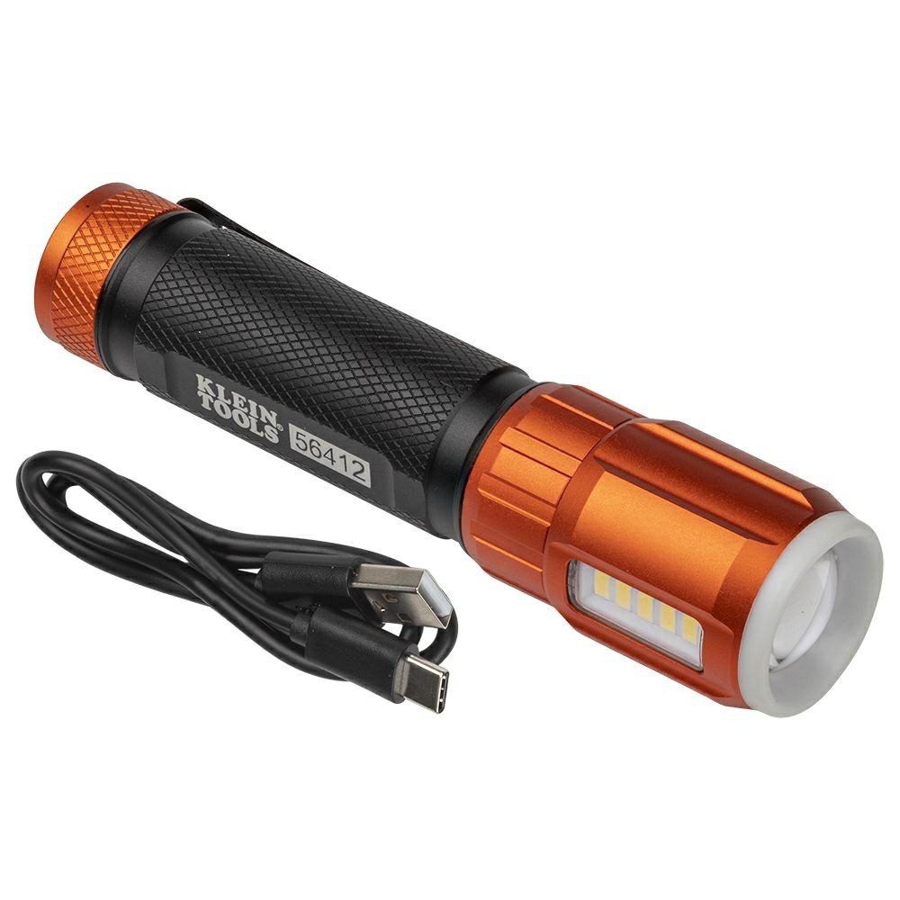 56412 Rechargeable Led Flashlight With Worklight Hand Tools