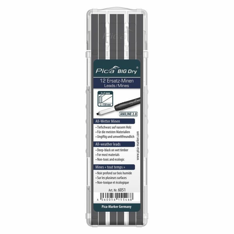 6051 Big Dry Aniline 2.0 All-Weather Lead Refill, Black (12-Pack) Hand Tools