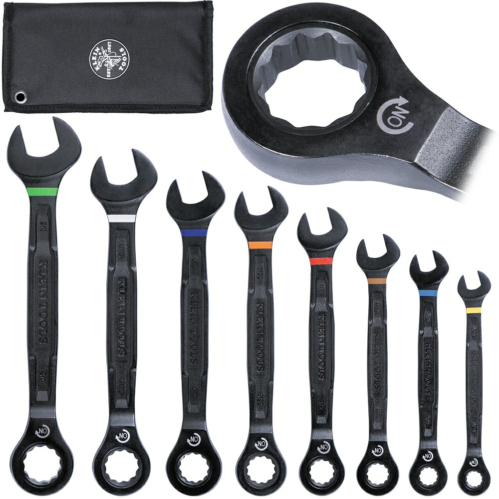 69408G 8-Piece 90-Tooth Ratcheting Combo Wrench Set, Sae Hand Tools