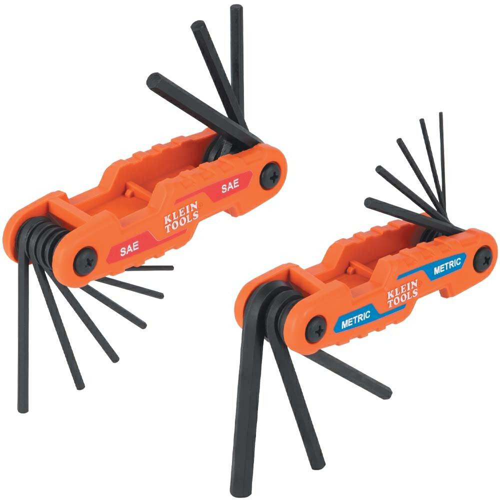 70542 Compact Folding Hex Key Set, Sae And Metric Fastening