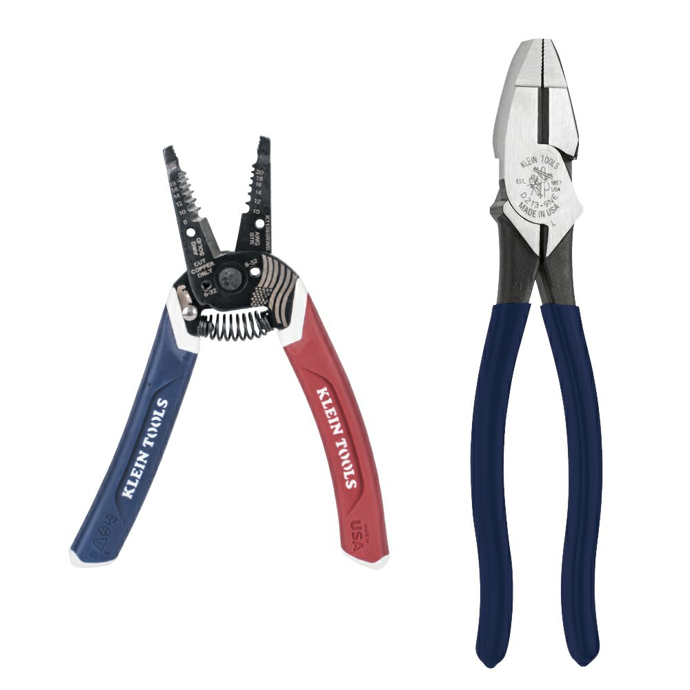 94155 American Legacy Lineman Pliers And Klein-Kurve Wire Stripper / Cutter Electrical / Wiring Tools