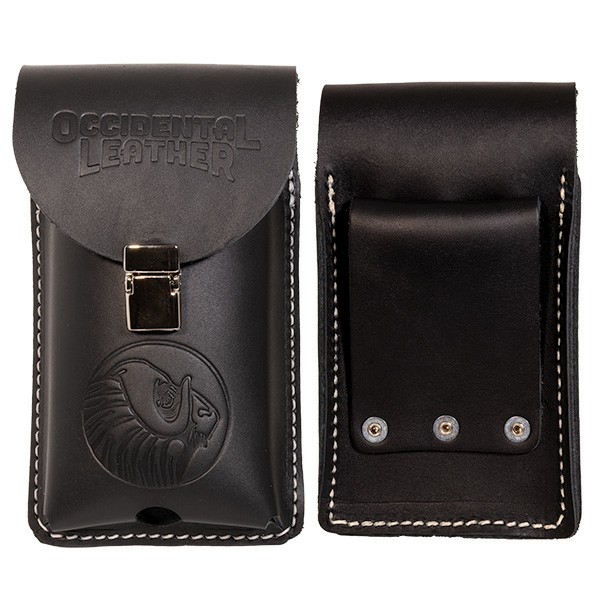 B5331 Belt Worn Xl Leather Phone Holster, Black Tool Bags