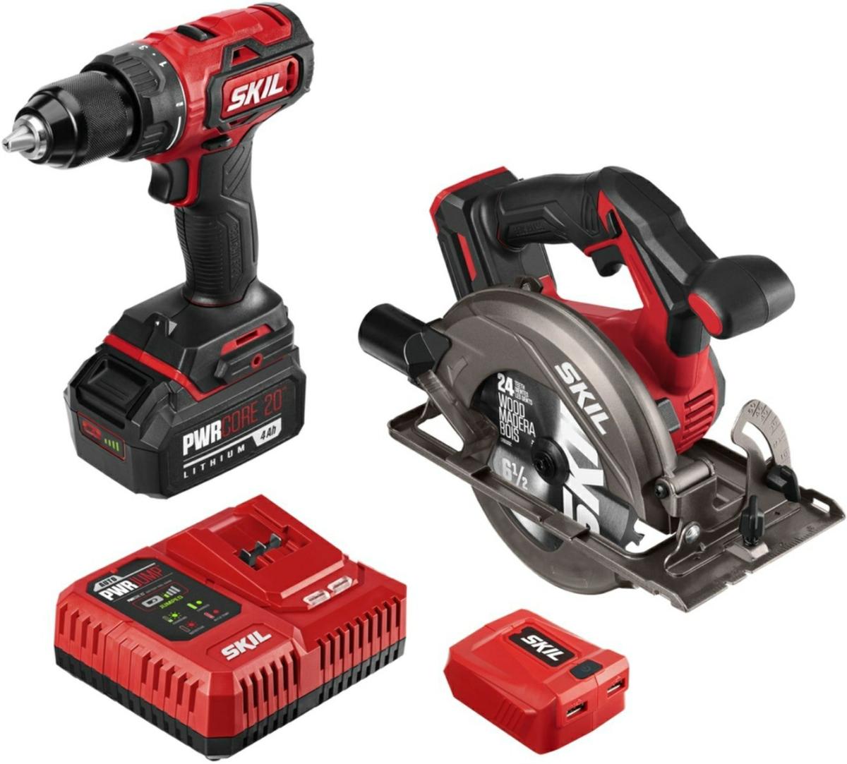 Cb7475-1A Pwrcore 20 Brushless 20V Drill Driver And Circular Saw Kit With 4.0Ah Battery Combo Kits