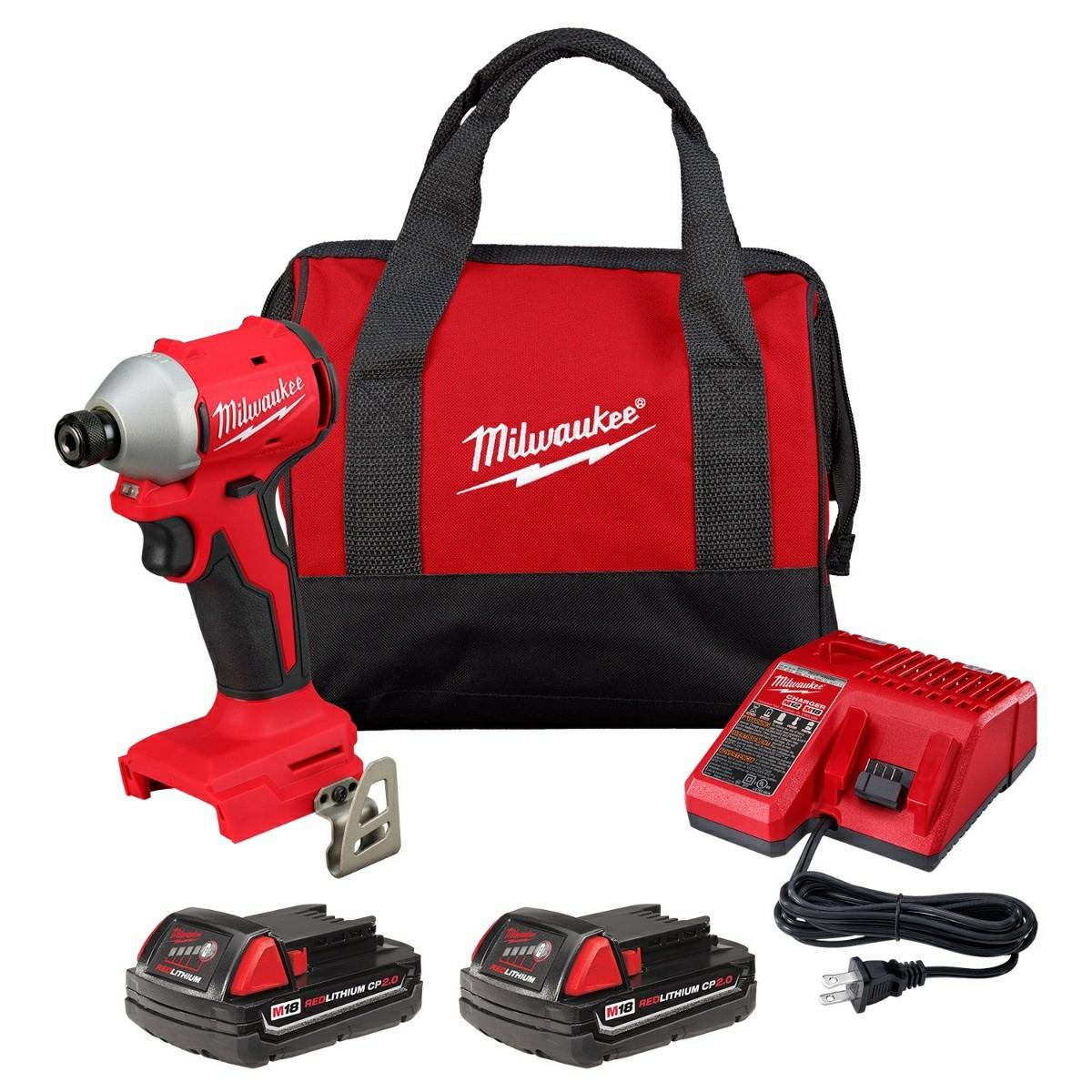 M18™ Compact Brushless 1/4″ Hex Impact Driver Kit With 2 Batteries Drills & Drivers