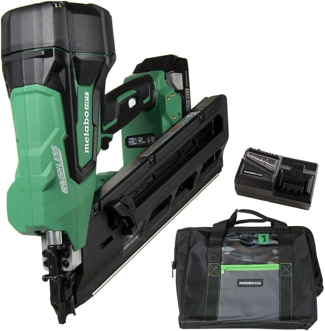 Nr1890Dcsm 18V Paper Collated Brushless Cordless Framing Nailer 3 Ah Multivolt Kit Nailers