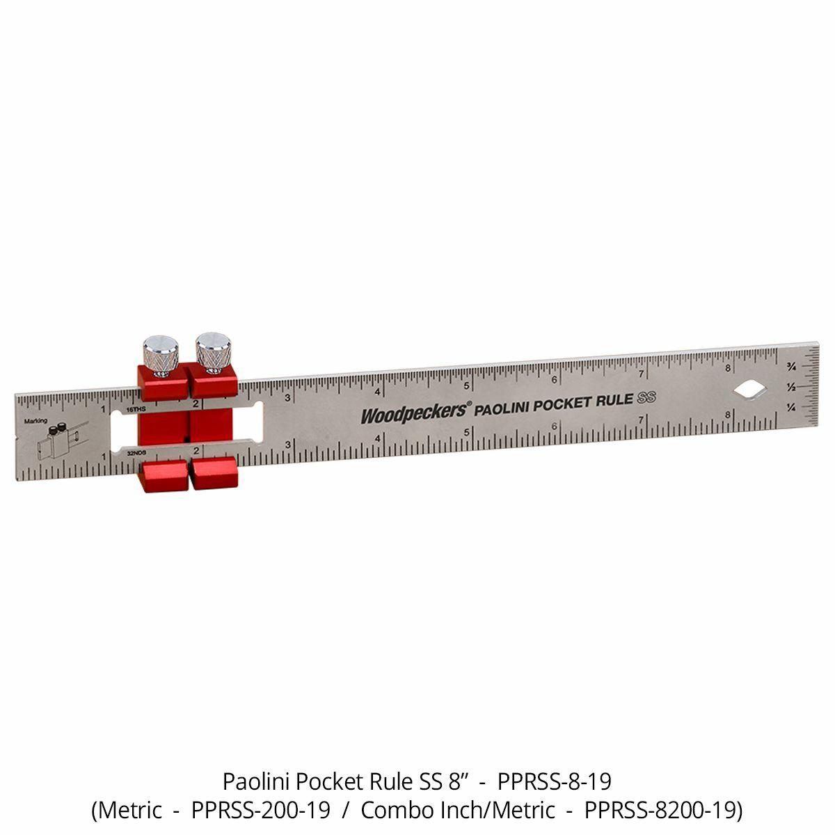 Pprss-8200-19 Paolini Pocket Rule, 8″/200Mm Stainless Hand Tools