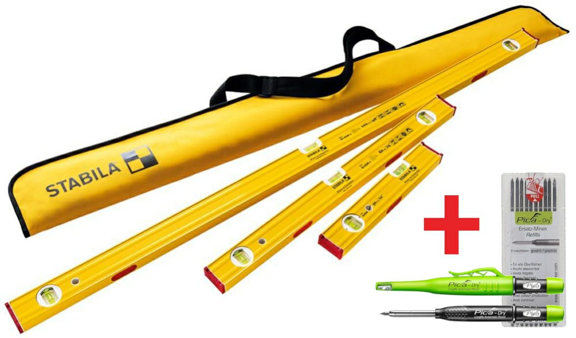 Pro Set 80 Asm 3-Piece Spirit Level Set With Pencil And Black Lead Refill Hand Tools