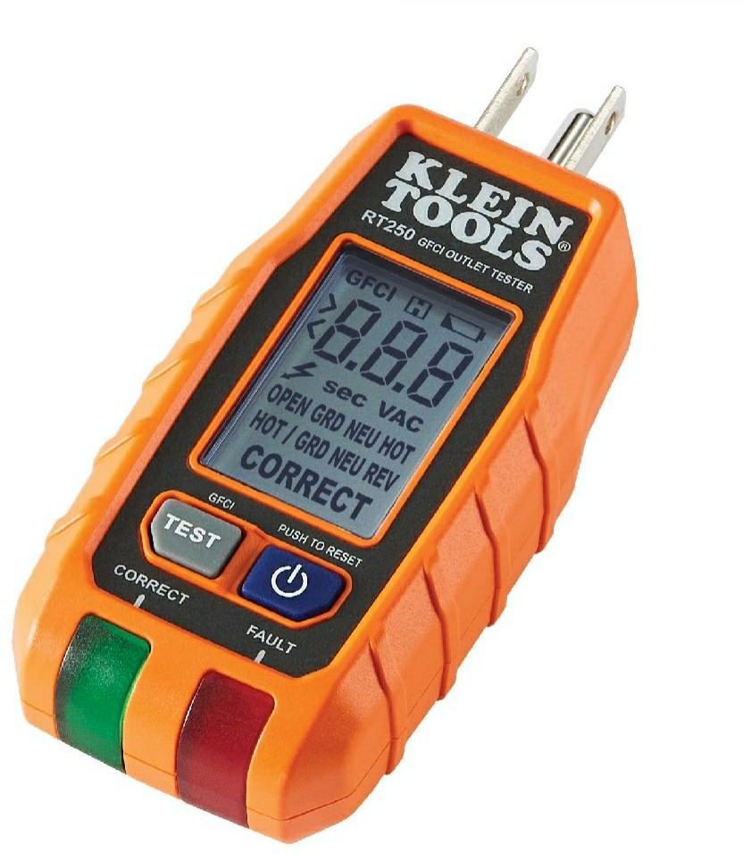 Rt250 Gfci Receptacle Tester With Lcd Electronics & Instruments