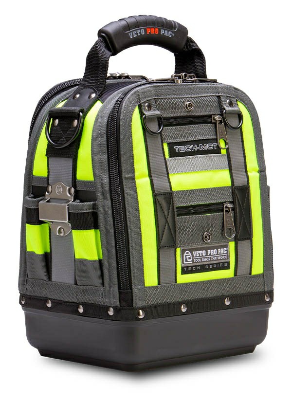 Tech Mct Hi-Viz Yellow Compact Fully Featured Service, Repair & Install Tool Bag Tool Bags