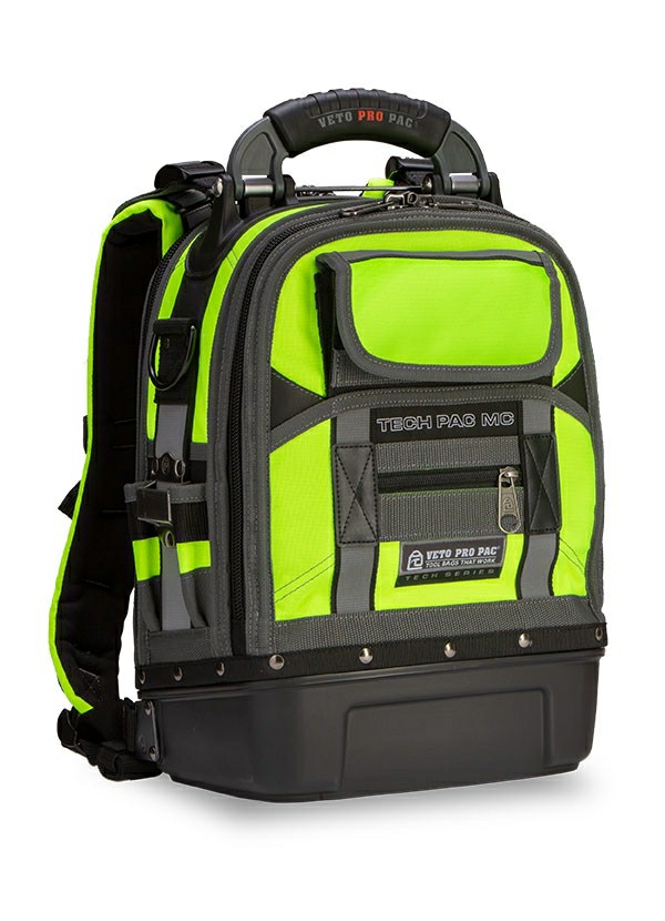 Tech Pac Mc Hi-Viz Yellow Compact Service Tech Tool Backpack Tool Backpacks