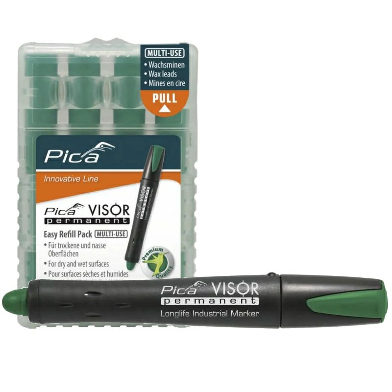 Visor Luminescent Permanent Marker, Green With Refill 4-Pack Hand Tools