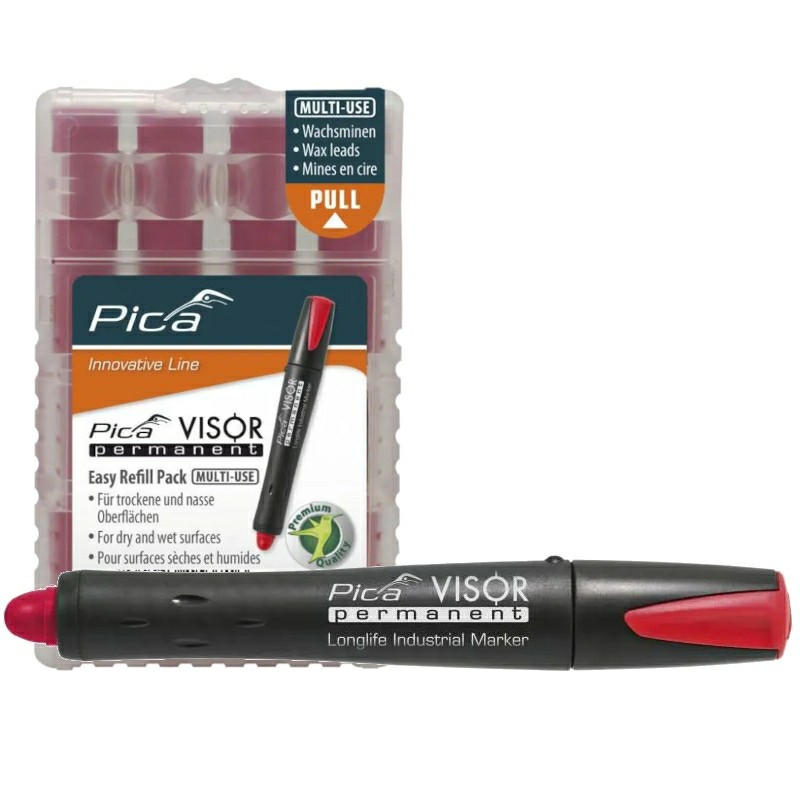 Visor Luminescent Permanent Marker, Red With Refill 4-Pack Hand Tools