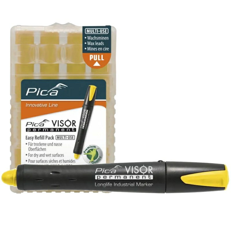 Visor Luminescent Permanent Marker, Yellow With Refill 4-Pack Hand Tools